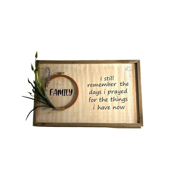 Woodpile Hobby Lobby Family Wall Hanging Farmhouse Country Rustic Wood New 19x12 - Picture 1 of 5